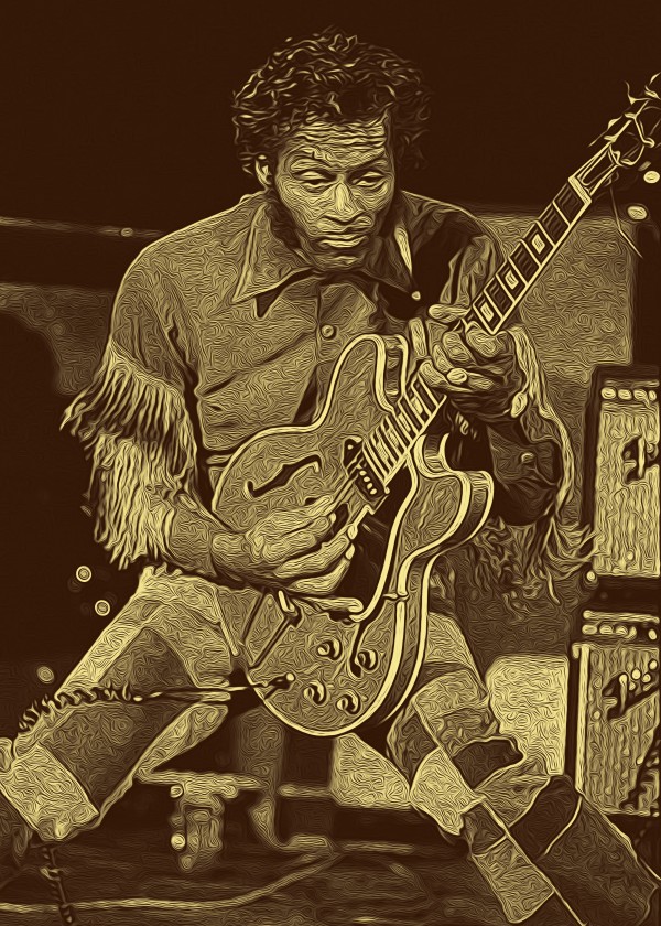 Chuck Berry Retro Vintage Poster 12 by RANGGA OZI