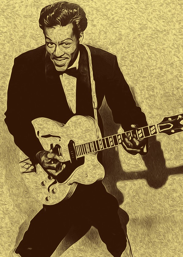 Chuck Berry Retro Vintage Poster 14 by RANGGA OZI