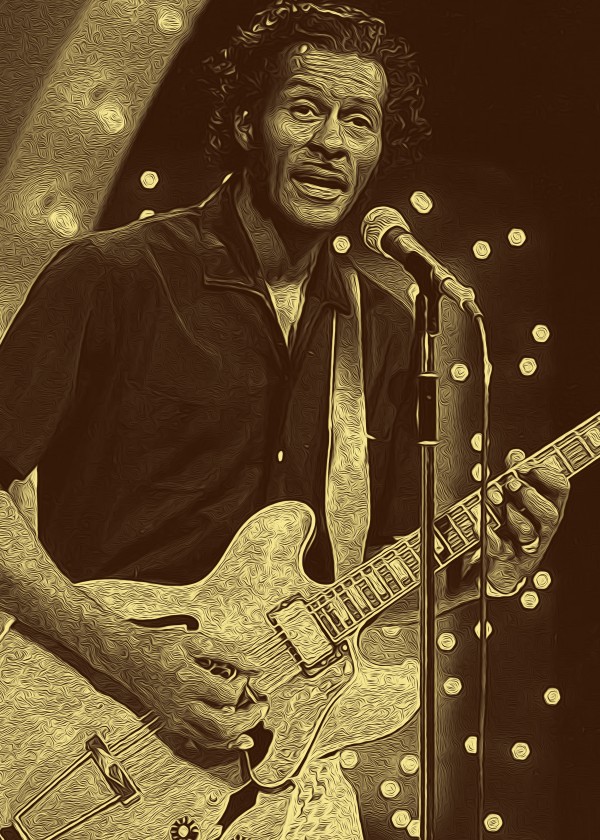 Chuck Berry Retro Vintage Poster 15 by RANGGA OZI