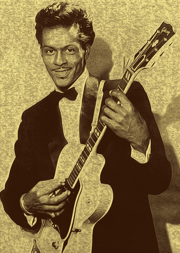 Chuck Berry Retro Vintage Poster 18 by RANGGA OZI