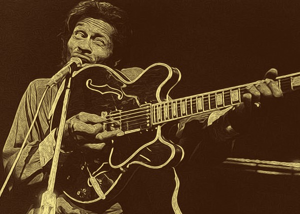 Chuck Berry Retro Vintage Poster 19 by RANGGA OZI