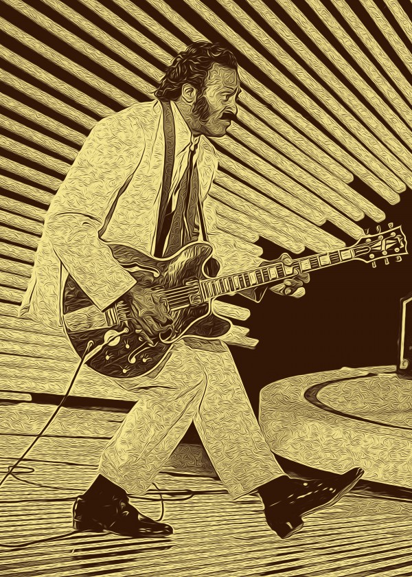 Chuck Berry Retro Vintage Poster 2 by RANGGA OZI