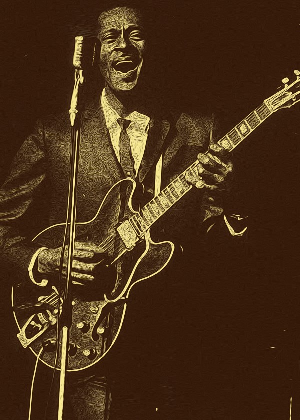 Chuck Berry Retro Vintage Poster 20 by RANGGA OZI