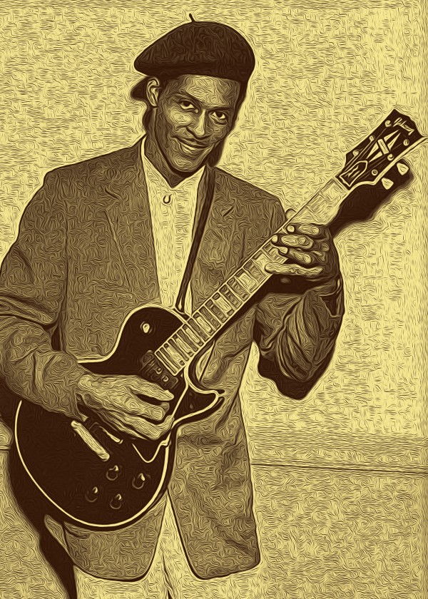 Chuck Berry Retro Vintage Poster 21 by RANGGA OZI