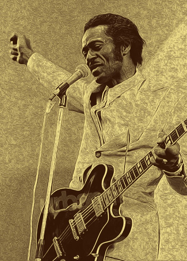 Chuck Berry Retro Vintage Poster 27 by RANGGA OZI