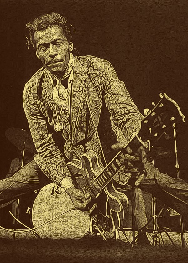 Chuck Berry Retro Vintage Poster 3 by RANGGA OZI