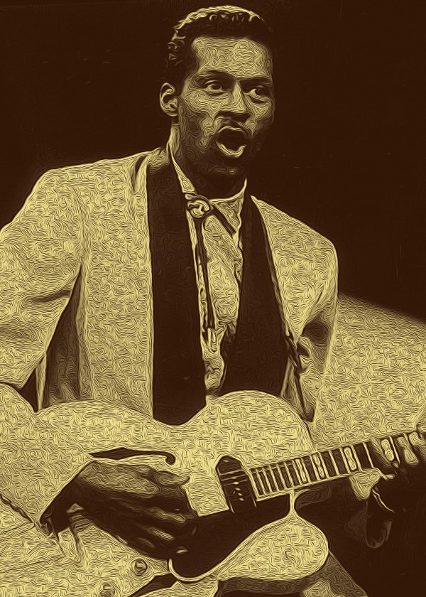 Chuck Berry Retro Vintage Poster 5 by RANGGA OZI