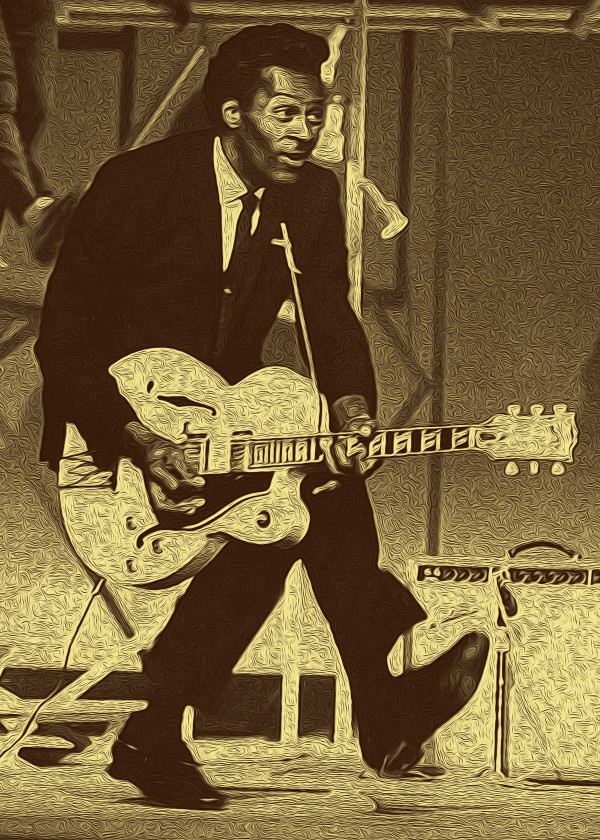 Chuck Berry Retro Vintage Poster 6 by RANGGA OZI