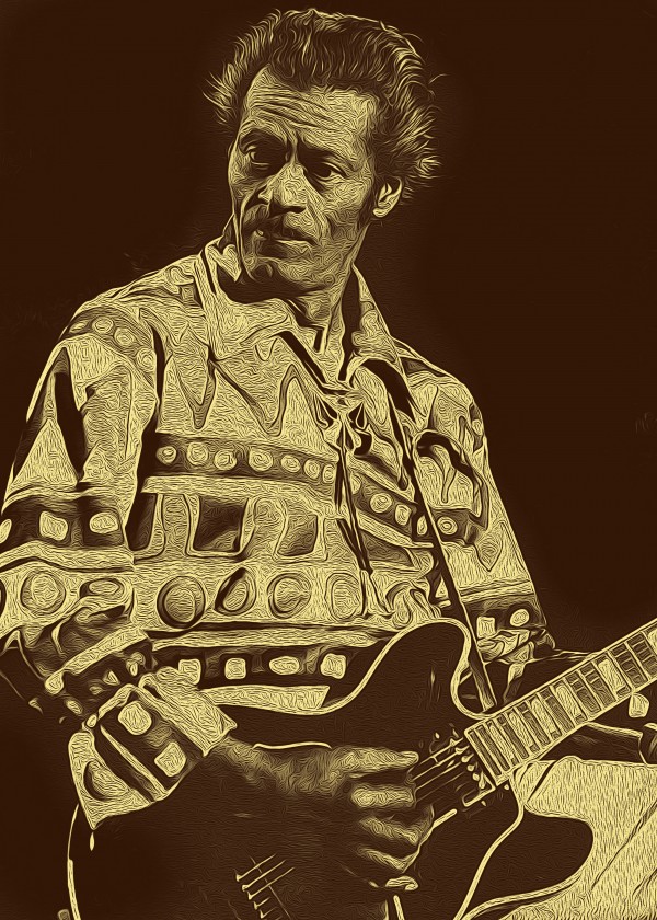 Chuck Berry Retro Vintage Poster 7 by RANGGA OZI