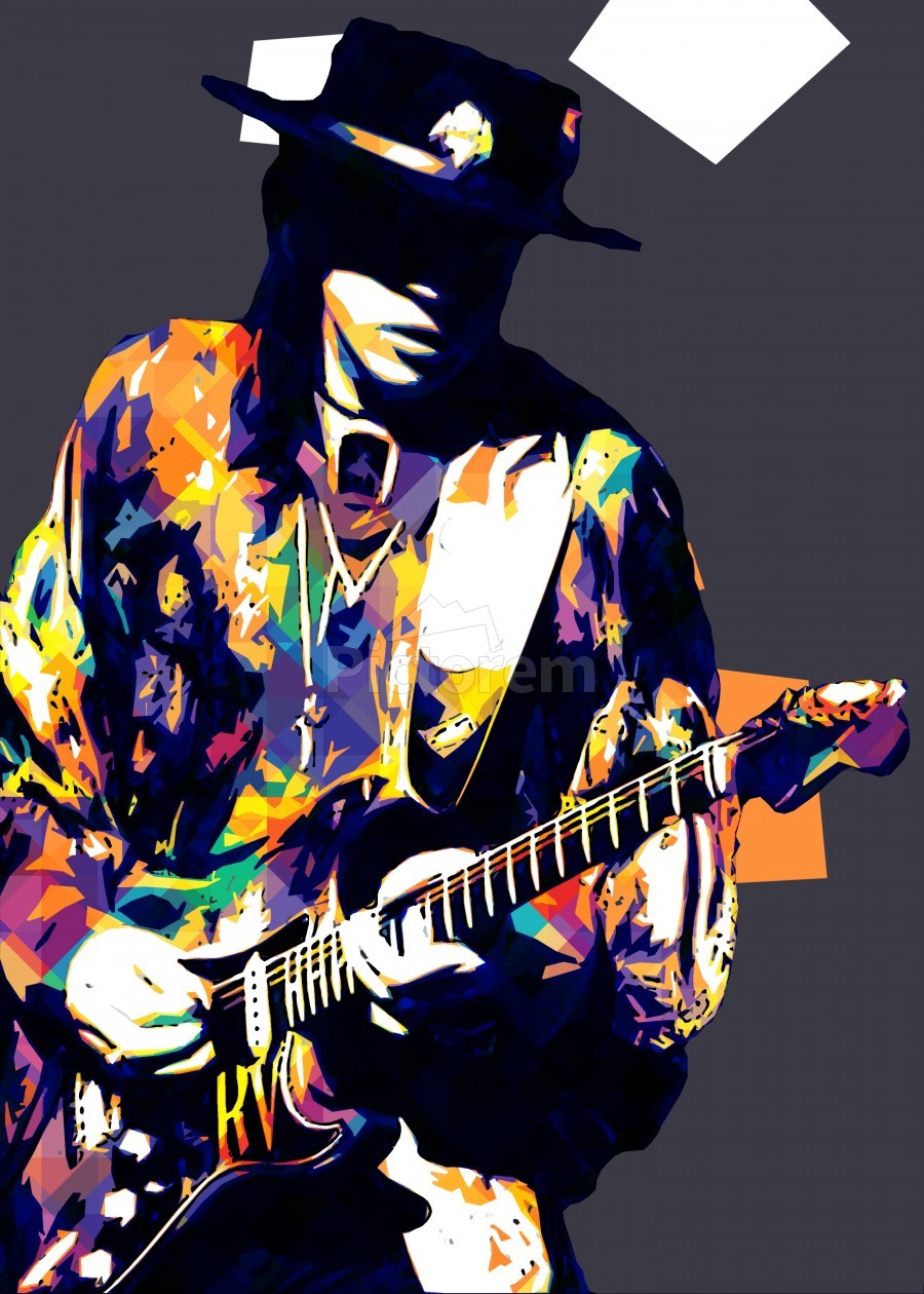 Stevie Ray Vaughan Pop Art 11 by RANGGA OZI Wall Art