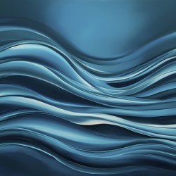 Abstract blue background with flowing waves desig