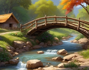 Les couleurs vibrantes du ruisseau sinueux