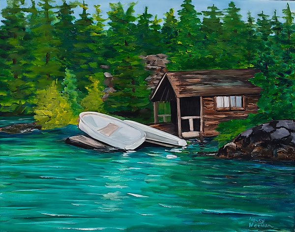 Lakeside Cabin by Nancy Norman