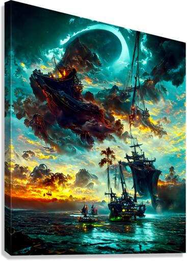 chasing the kraken Canvas Print