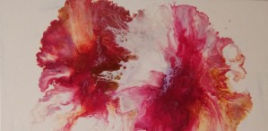 Red Gold Abstract Floral