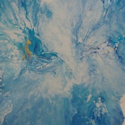 Ocean Blue Gold Surf Abstract