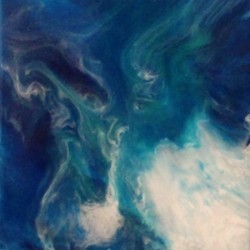 Blue Wolf Abstract