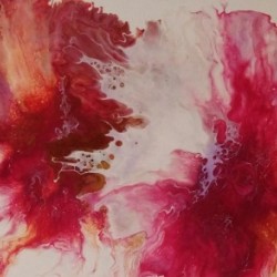 Red Gold Abstract Floral