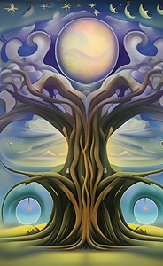artwork nature outdoors night moon full moon tree
