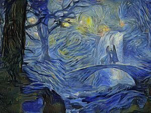 arwen aragorn rivendell lotr van gogh nightcafe c