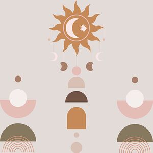 celestial moon space circles lines flow balance m