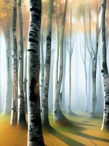 forest woodland birch trees trees nature fall aut