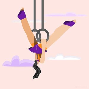 girl rings training sport ease exercise flexibili