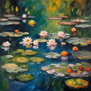 impressionism lilies art nature water flowers flo