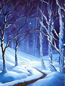 landscape outdoors greeting card snow forest wood