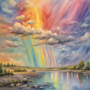 rainbow nature colorful sky colors clouds water.j
