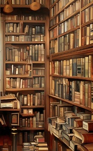 room interior library books bookshelves reading l