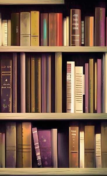 books bookshelves office fantasy background artwo Print