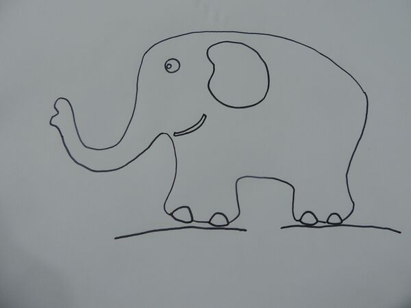 elephant drawing Print