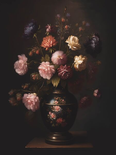 flowers vase still life petals bloom Print