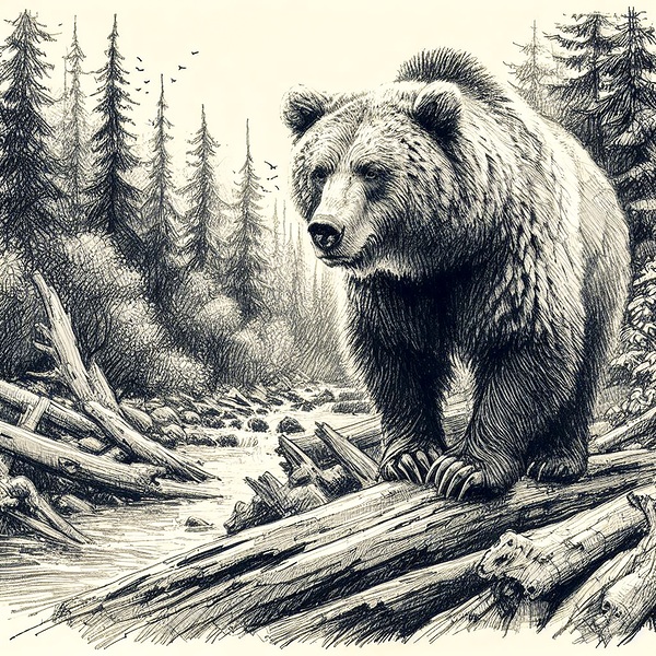 grizzly bear dangerous Print