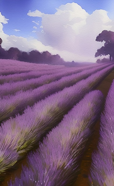 lavendar field nature setting landscape farm crop Print