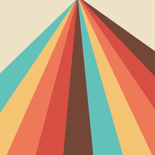 retro lines design pattern stripes colorful prism Print