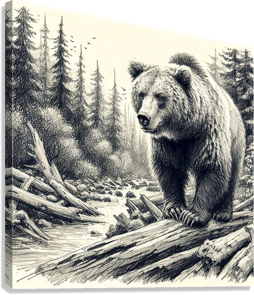 grizzly bear dangerous Canvas Print