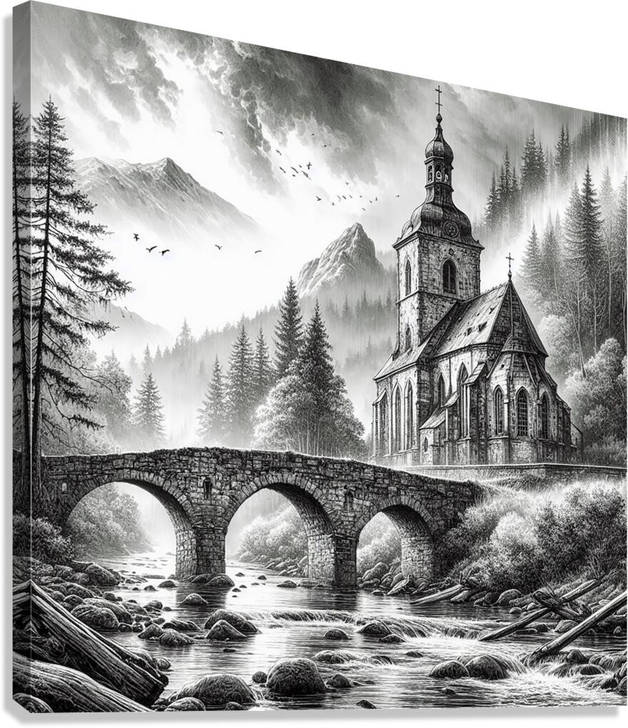 church bridge Canvas Print