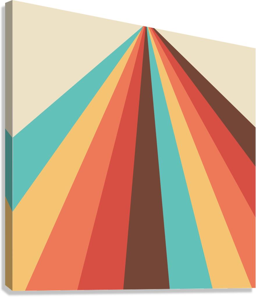 retro lines design pattern stripes colorful prism Canvas Print
