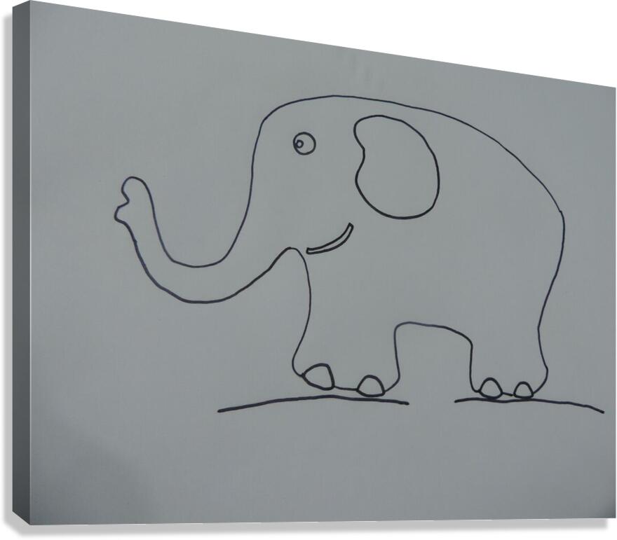 elephant drawing Canvas Print