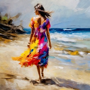 Walk along exotic beach