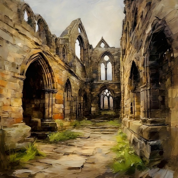 Ruins of Whitby Abby by Island Art Studio