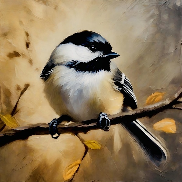 Black Capped Chickadee  Print