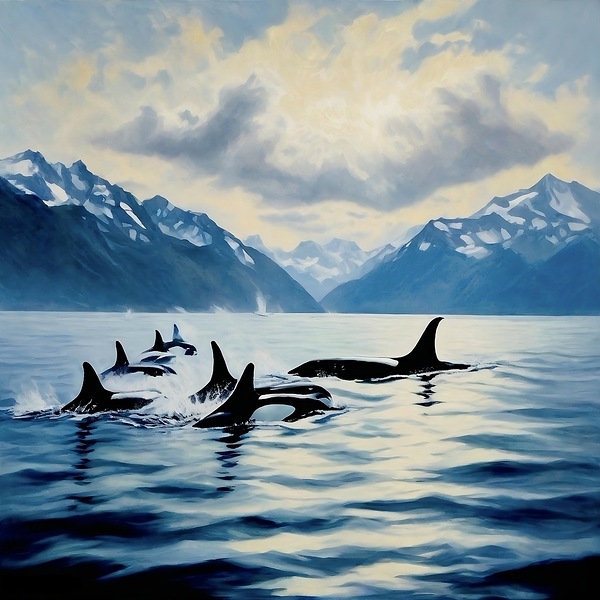 Orca pod Print