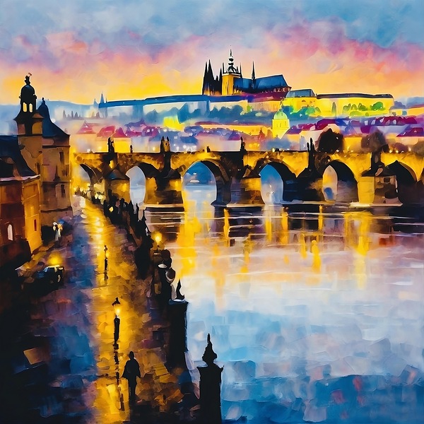 The Charles Bridge Prague by Island Art Studio