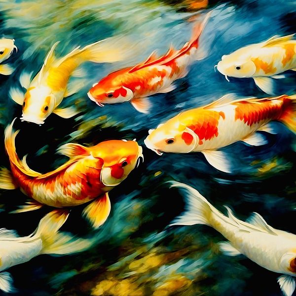 Kissing Koi by Island Art Studio