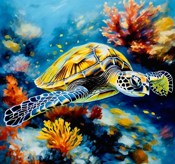 Hawksbill Turtle Print