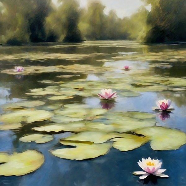 Idyllic Lilly pond by Island Art Studio