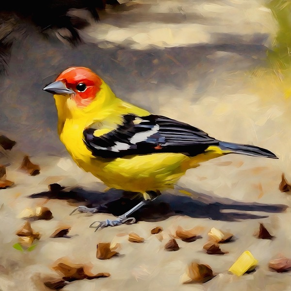 A Western Tanager by Island Art Studio